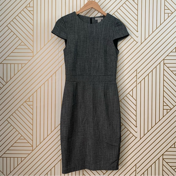 H&M cap neck scoop neck Tweed pencil skirt Sheath Dress size 2 - Picture 1 of 8